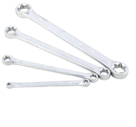 Zilimontt 4 Pcs Hexagonal Torque Wrench Tool Kit,Double End Spanner Set for E6 & E24 Types,for Construction Industry, Home Appliance Repair, Car Repair