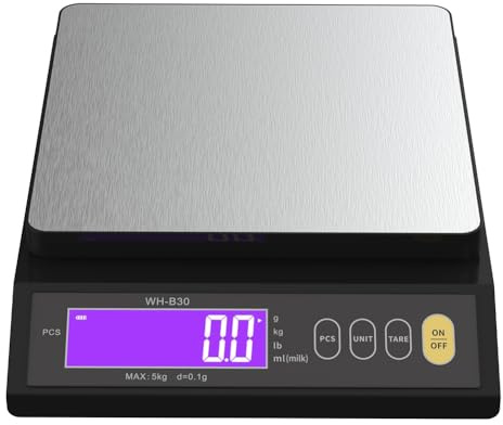 Kdouehg Balance Numérique Balance Électrique Rechargeable 0,1g 1g Balance de Cuisine Comptage Tare Mise Hors Tension Automatique Conversion D'Unité 10kg 1g