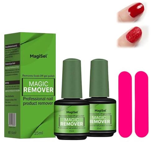 Remover Solvente Per Smalto Semipermanente, 2 Pezzi Gel Polish, Remover Semipermanente, Solvente Per Smalto, Rimuovi Semipermanente in 3-5 Minuti, Non Irritante