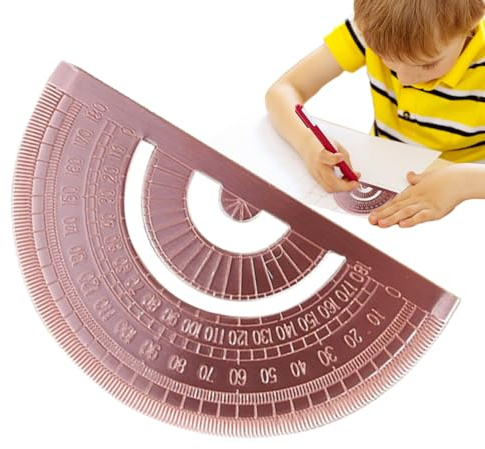 Uoqpty Transportador De Ángulos - Herramienta De Medición De Ángulos Para Dibujo | Transportador Metálico De 180 Grados Para Estudiantes De Ingeniería, Dibujo Técnico, Carpintería Y Escuela