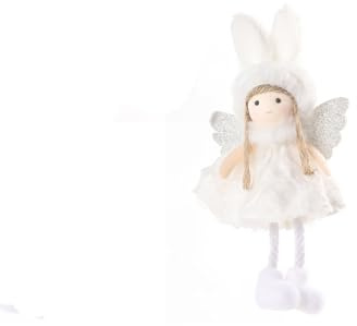 Ange de Noël chauffant pour terrasses - Avec adorable poupée - Décoration de sapin de Noël - Panier tressé en plastique (B, 18 x 9 cm)