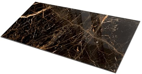 Lavita Piastrelle in gres porcellanato da parete e pavimento, colore nero dorato lucido, 60x120 cm, resistente al gelo, rettificata, qualità 1,44 m2 per confezione