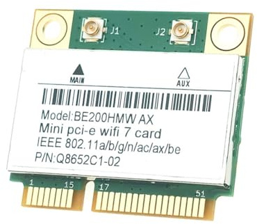 Asyduey Tarjeta WiFi 7 BE200HMW para Adaptador de Red Inalámbrica Bluetooth 5.4 Tri Band 2.4G/5G/6GHz para PC Windows10/11 WiFi6E