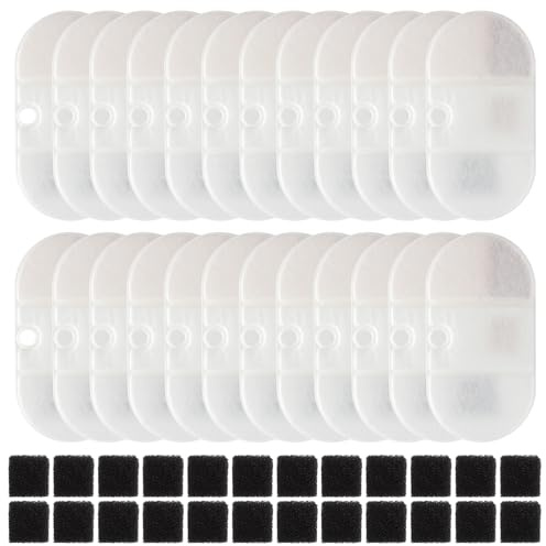 12 stycken kattfontänfilter kompatibla med Capsule 2,1 l (71 oz) dricksfontän – ersättningsfilter med harts och aktivt kol 12 förfiltersvampar för vattendispenser katter PLWF002
