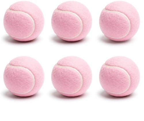 WARMWOO 6 Stück Tennisbälle Freizeit Tennisbälle Druckloser Tennisball Anfänger, Tennisball Hund für Tennis Unterricht, Ballmaschinen und Hunde Spielgerät, Rosa