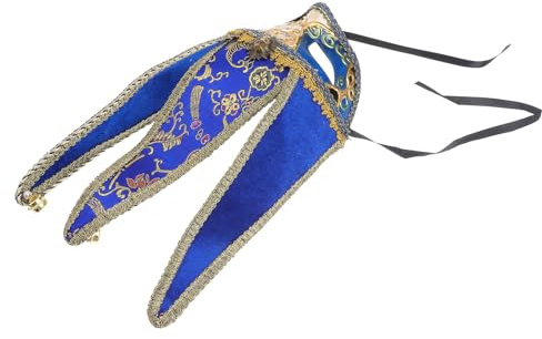 TEHAUX Masque Vénitien Demi-masque Élégant Bleu pour Homme en Plastique pour Carnaval et Décoration Murale de Fête