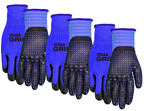 MidWest Gloves & Gear 94BLP03-LX-AZ-6 Max Grip Packs, 3 Pair, Mens Blue, L-XL