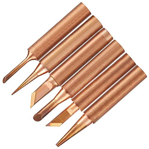 6 Pezzi Punte per Saldatore in Rame K SK 1C 3C B I, Punte per Saldatore Sostituzione per 936 Stazioni di Saldatura