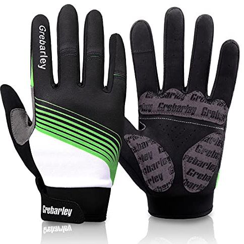 Grebarley fahrradhandschuhe,MTB Handschuhe,Mountainbike Handschuhe mit Touchscreen Finger fürs Radsport,Road Race,Downhill,Wandern,fahrradhandschuhe Männer und Frauen (Grün, XL)