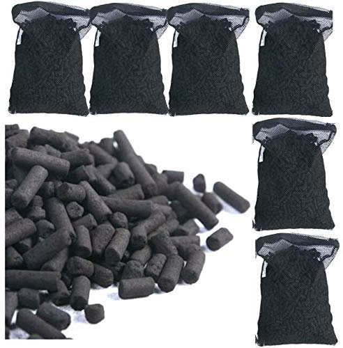 Wave Point 10 lbs Premium Virgin Activated Carbon Charcoal Pellets in 10 Filter Media Bags (Free) for Aquarium Fish Tanks Koi Pond Canister Filter Reef Filters Air Filter, Total 10 lbs (1.9 Gallon)