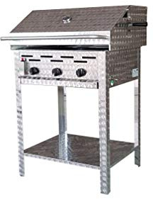 Gasgrill/Gastrobräter 3-flammig mit Rost, Haube und Thermometer
