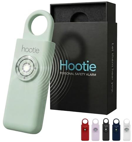 HOOTIE Personal Safety Alarm Keychain, 130dB Personal Alarm for Women Men and Kids, Pull Pin Emergency Panic Alarm with Strobe Light, Portable Self Defence Alarm for Campus Travel and Running - Mint
