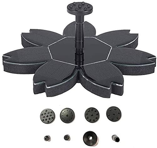 LSDRALOBBEB Arroseur Automatique Pelouse Arroseurs Fontaine Solaire avec 4 Buses Filtre de Fontaine d'arrosage de Flux d'eau Pompe de Fontaine Solaire Minimaliste Moderne 1.5W 190L/H 805