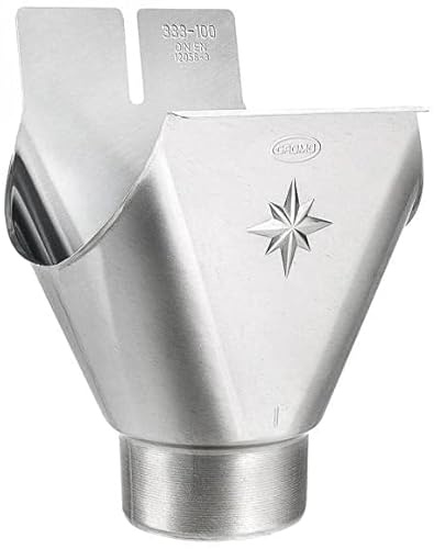zbs24 Zink Einhängstutzen 333x80 für Dachrinne - ovale Form, Größe 6-teilig x 80mm - Verbinden von Dachrinne und Fallrohr