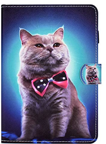 Bspring Hülle für Kindle Fire HD 8/HD 8 Plus Tablet (12./10. Generation, 2022/2020) Smart PU Leder Schutzhülle Cover, Soft TPU Rückseite Gehäuse Schutzhülle mit Auto Schlaf/Aufwach,Katze 2