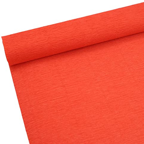 70 g premium crepe pappersrulle för blomtillverkning vit grön rosa crepe pappersark streamer, 25 cm bredd, 2,4 m längd (tangerine)