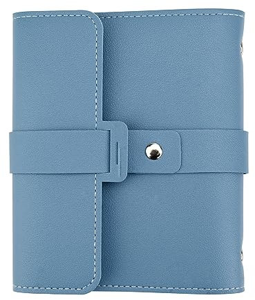 Hileyu Earring Book,Earring Box,Jewellery Rolls for Travelling,Earring Storage Organiser,Travel Jewellery Organiser,Supple PU Leather,A Small Book for Keeping Your Earrings Safe (Blue)