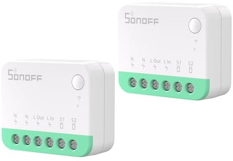 SONOFF Matter Smart Switch Wi-Fi Smart Switch, Neutral and Live Wires Required, Remote Control Smart Scheduled Switch Works With Alexa And Google Home, 10A 2400W, 2PCS