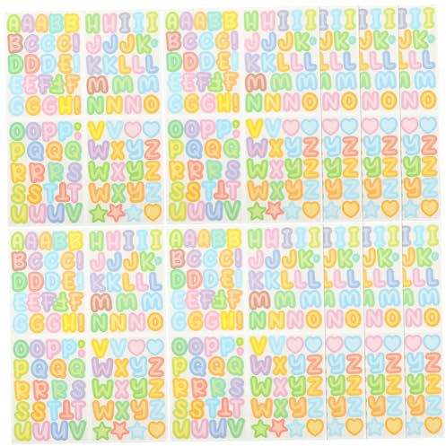 DRESSOOS 10feuilles Autocollants Lettres Autocollants Alphabet Étanches Pour Scrapbooking Diy