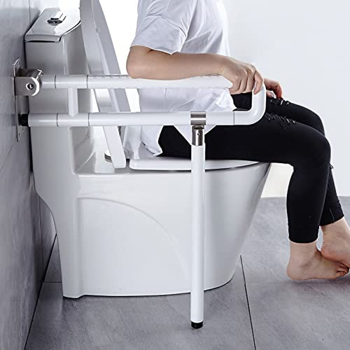 Behinderten WC Haltegriff,Badezimmer Haltegriff mit Bein,80cm Wandstützgriff,Rutschfest Safe Geländer Klappgriff Bügel Wandmontage für Alter Menschen Gravida Behinderte