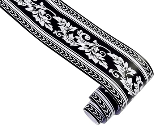 KMDZDZGS Papel tapiz autoadhesivo, bordes de papel tapiz de PVC, adhesivo decorativo impermeable para cintura, zócalo decorativo para cocina, sala de estar, baño, 12 cm x 10 m (K)