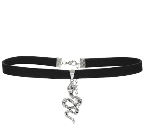 JewelryWe Smycken dam choker-halsband, svart gotiskt rep guldrör sammet spets choker tatuering punk gotisk längd justerbar båge knut halsband .., Sammet