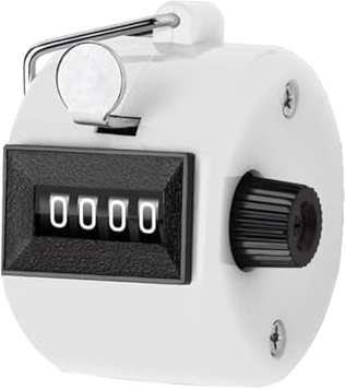 FUZVOL 4 Digit Tally Counter Hand Colour Counters Mechanical Palm Click Counter Handheld Golf Counter for Sport Counting Scoring, White
