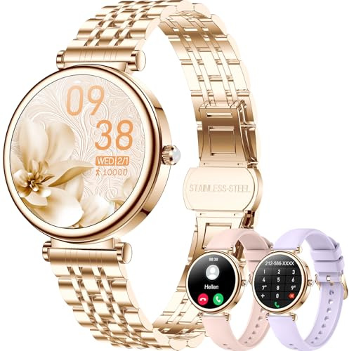 Betatree Smart Watch Damen, 1,3 Smartwatch Fitnessuhr mit Telefonfunktion, Fitness Tracker mit SpO2 Pulsuhr Schlafmonitor Schrittzähler Uhr, 120+ Sportmodi Sportuhr IP67 Wasserdicht für Android iOS