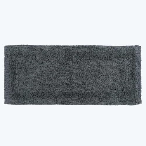 HOMESCAPES Alfombra Larga de Baño, Pasillo, Lujo 1600gsm Extra Suave 100% Algodón, Reversible Antideslizante para Baño, Lavable, Superabsorbente, Secado Rápido, Alfombra Grande de Baño Gris, 40 x 100