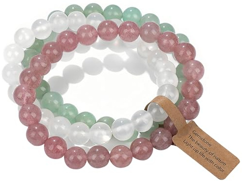 SAIBANGZI Edelstein Naturstein Armband 8MM Perlenarmband Heilsteine Armband Schmuck Geschenk für Damen oder Herren An Geburtstag,für Mama Geschenk Muttertag
