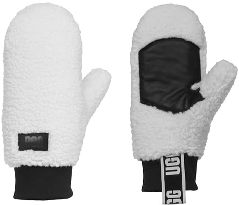 UGG Damen Uggfluff Mitten with Logo Tape Handschuhe für kaltes Wetter