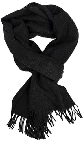 Wollschal Herrenschal Uni Fischgrat modisch anthrazit 100% Wolle (Merino)