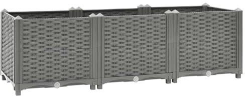 Somanki Hochbeet 120x40x38 cm Polypropylen, Palettenrahmen, Hochteich, Gemüsebeet, Kräuterregal Balkon, Blumenbeet, Kräuterspirale, Tomatenbeet, Pflanzhochbeet - 153295