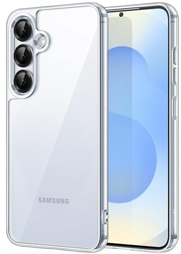 JETech Coque pour Samsung Galaxy S25, Transparent | Anti-Jaunissement, Antichoc, Dos PC Rigide Résistant aux Rayures, Étui Housse Bumper en TPU Transparent Durable