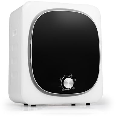 SOARS Mini Asciugatrice 800 W, Asciugatrice Pompa di Calore Capacità 2,5 KG, 5 Modalità di Asciugatura, Timer 0-180 Mins, Protezione da Surriscaldamento e Surcorrente, 48 X 40 X 56 CM (Classico)