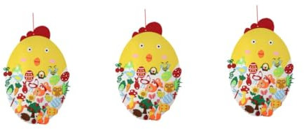MAGICLULU Osterkörbchen Kinder 3 Sets Küken Ornament Küken Ostern Hängendes Küken Bastelset Küken Anhänger Ostern Plüsch Bastelarbeiten DIY Küken Dekoration Eier