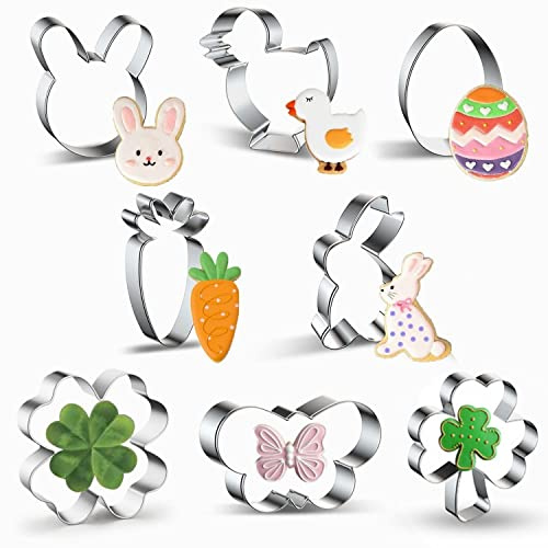 Ausstecher Ostern Ausstechformen 8er Set, Plätzchen Osterhasen, Keksausstecher Ostern