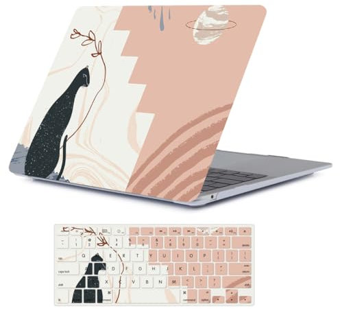 FFBOFFC Hülle Kompatibel mit MacBook Pro 13 Zoll 2015 2014 2013 2012 Freisetzung Modell A1502 A1425 mit Retina Display, Plastik Hartschale Schutzend Hülle & Tastaturschutz, Katze