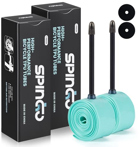 SPINGO Pack de 2 Cámaras de Aire TPU 700C x 23C-32C, Cámara Bicicleta Carretera Ultraligera con Válvula Presta 48/60/80 mm, Tubo TPU Compacto de Repuesto para Ciclismo y Entrenamiento
