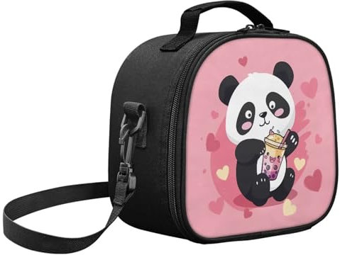 POLERO Lonchera con diseño de panda para niñas, bonita bolsa de almuerzo aislada para el regreso a clases