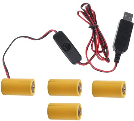 HAISENG 6 V LR14 C - Bloc d'alimentation USB - 4 piles LR14 C - Adaptateur de rechange