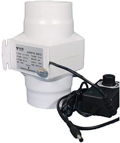 Ventilador de 3 conductos en línea con Velocidad de Viento Fuerte, Tubo de 75 mm, Extractor de Aire, difusor de circulación, para techos, Paredes, sótanos y baños (Color: Velocidad