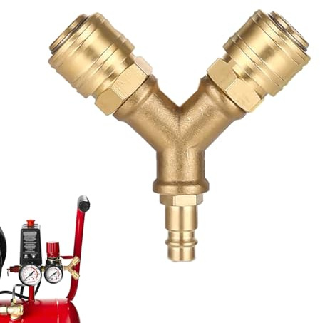 Raccord Rapide Air Comprimé,Accessoires Compresseur D'Airdistributeur D'Air Comprimé, 1/4 Pouce Raccords D'Air Comprimé à 2 Voies Connecteur D'Air Comprimé De Tuyau En Y