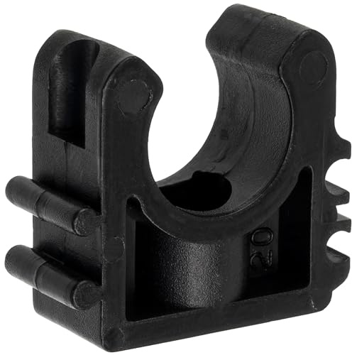 AERZETIX - Set di 10 Morsetti per Fissaggio a Parete per Tubi Ø20 mm | Supporti Guida in Plastica Resistente | Per Impianti Idraulici, Elettrici, Riscaldamento, Fai da Te