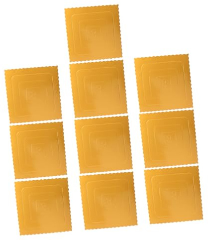 GLEAVI 10 piezas Bases Cuadradas para Tartas de Cartón Reciclable y Resistente para Hornear y Decorar Reutilizables para Cumpleaños y Celebraciones