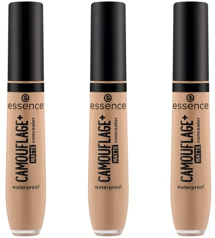 essence CAMOUFLAGE+ MATTE concealer, Nr. 120, Nude, langanhaltend, mattierend, abdeckend, matt, vegan, ölfrei, ohne Parabene, ohne Mikroplastikpartikel, 3er Pack (3x8ml)