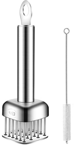 316 Stainless Steel Meat Tenderizer Tool, 24 Sharp Needles, BOMANSI BOMS Meat Piercing, Tenderizing Steak, Beef, Chicken, Pork, Barbecue, Marinating, Small Meat Grinder with free cleaning brush