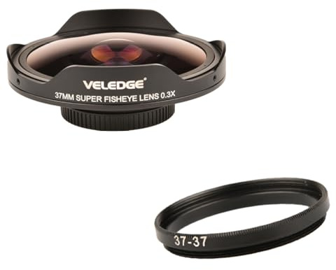 Fisheye Lens Adapter 37mm 0.3X HD Ultra Wide Angle Adapter Ring Camera Accessories