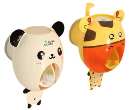 Muuookka Dispensateur de Dentifrice de Dessin Animé Mignon à, Passe de Dentifrice Dentaire Automatic Pâteau de Pâte de Pâte pour Enfants pour Enfants