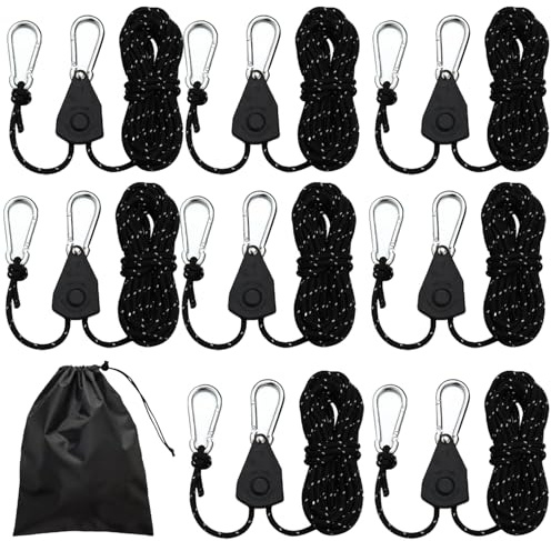 Spänningsrep camping 8 stycken, reflekterande spännlinor, justerbar repspärr 4 m, spännrep med spärrhake 4 mm, vindtät tältsnöre för tält, camping, utomhus
